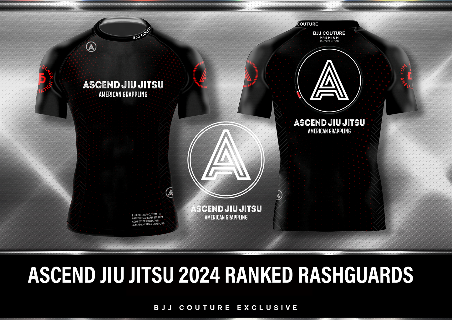 Ascend Jiu Jitsu Ranked Rashguard - Black