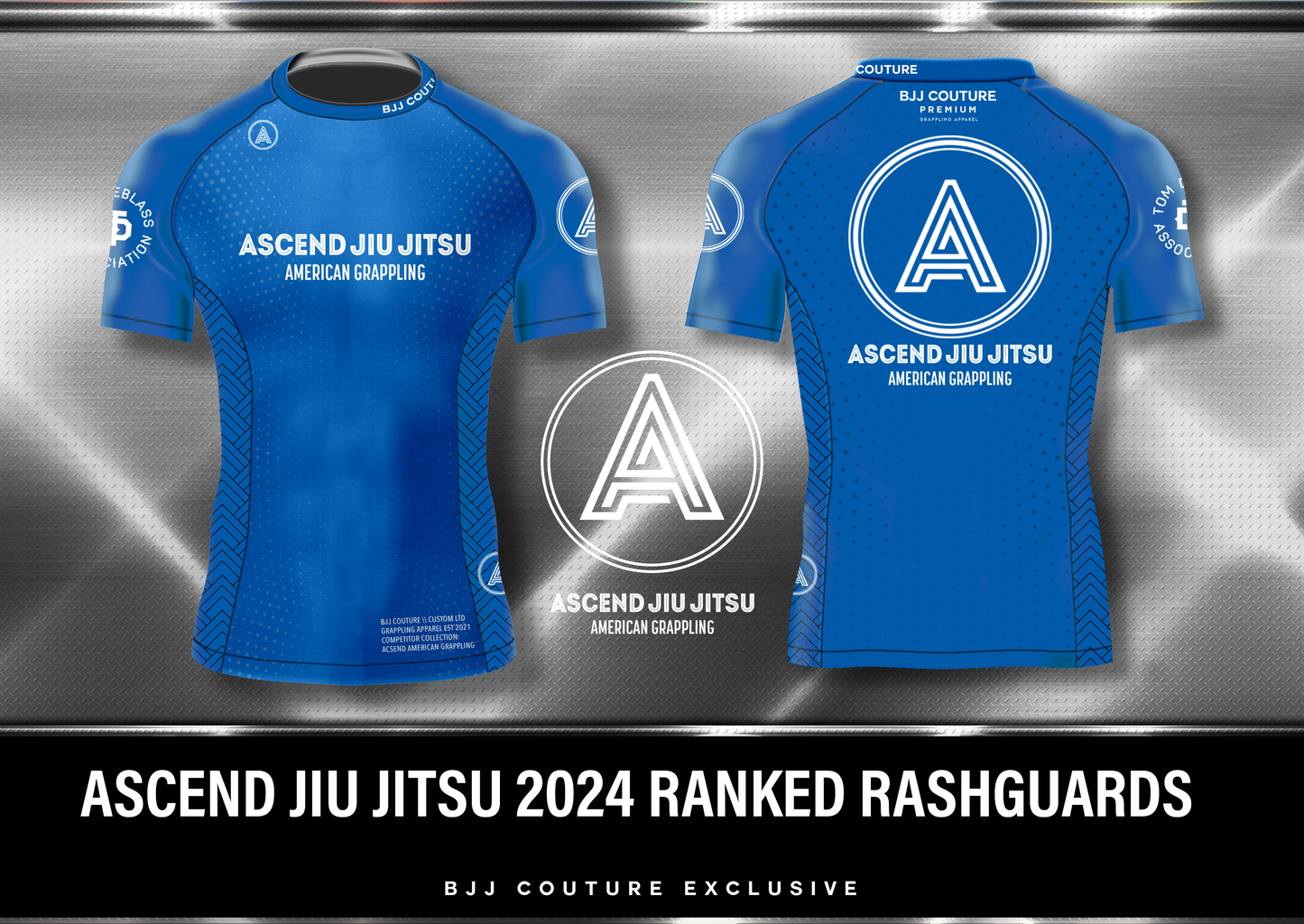 Ascend Jiu Jitsu Ranked Rashguard - Blue