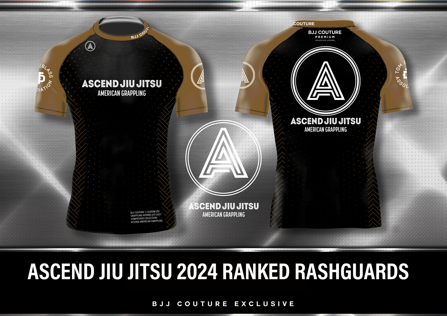 Ascend Jiu Jitsu Ranked Rashguard - Brown and Black