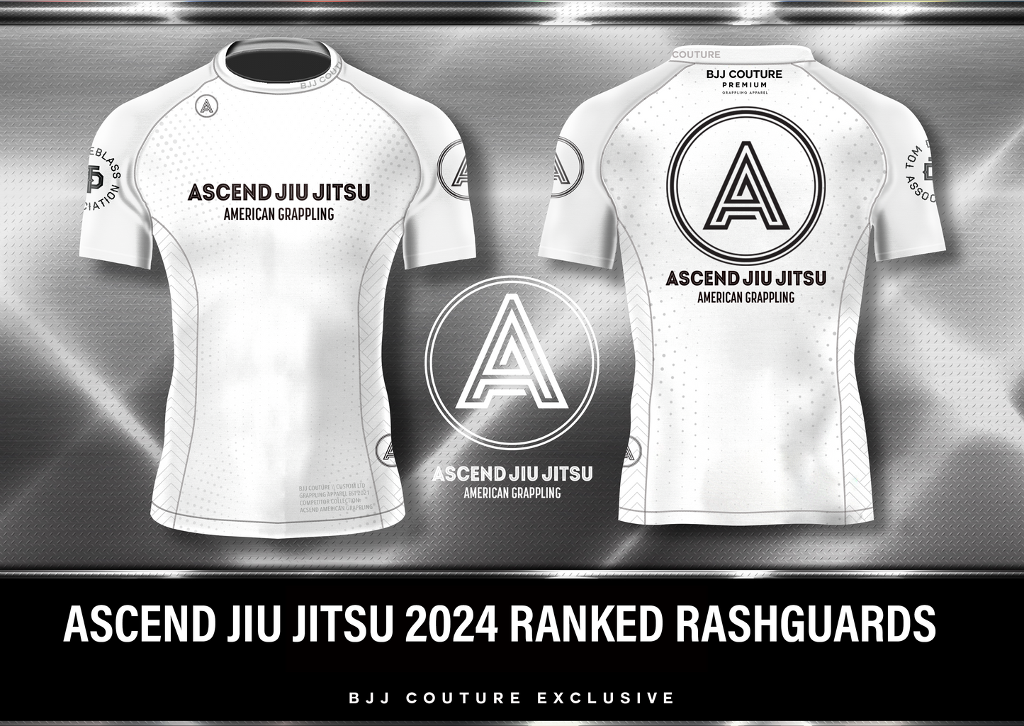 Ascend Jiu Jitsu Ranked Rashguard - White