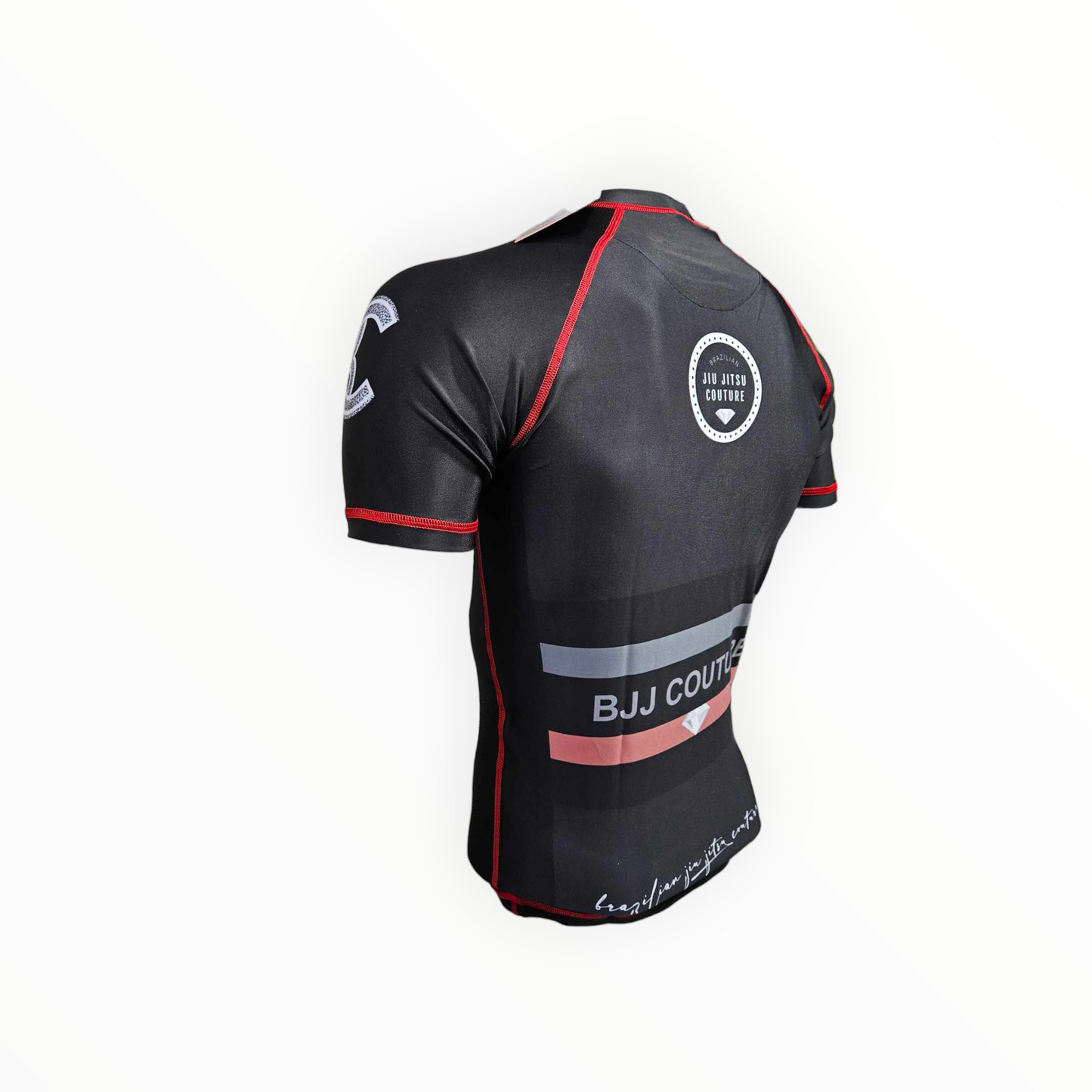 BJJ Couture Essentials Black Rashguard with Red Stitching