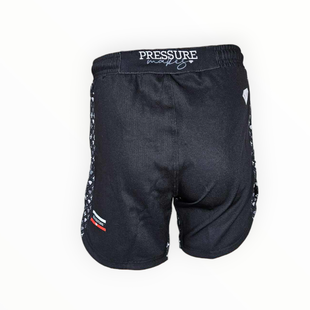 BJJ Couture Black Seamless Diamond Pattern Grappling Shorts