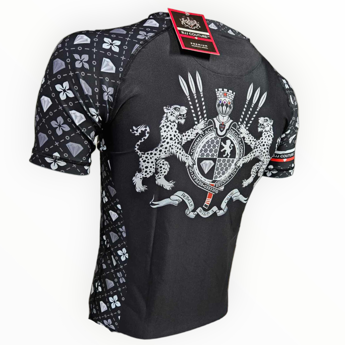 BJJ Couture Black Seamless Diamond Rashguard