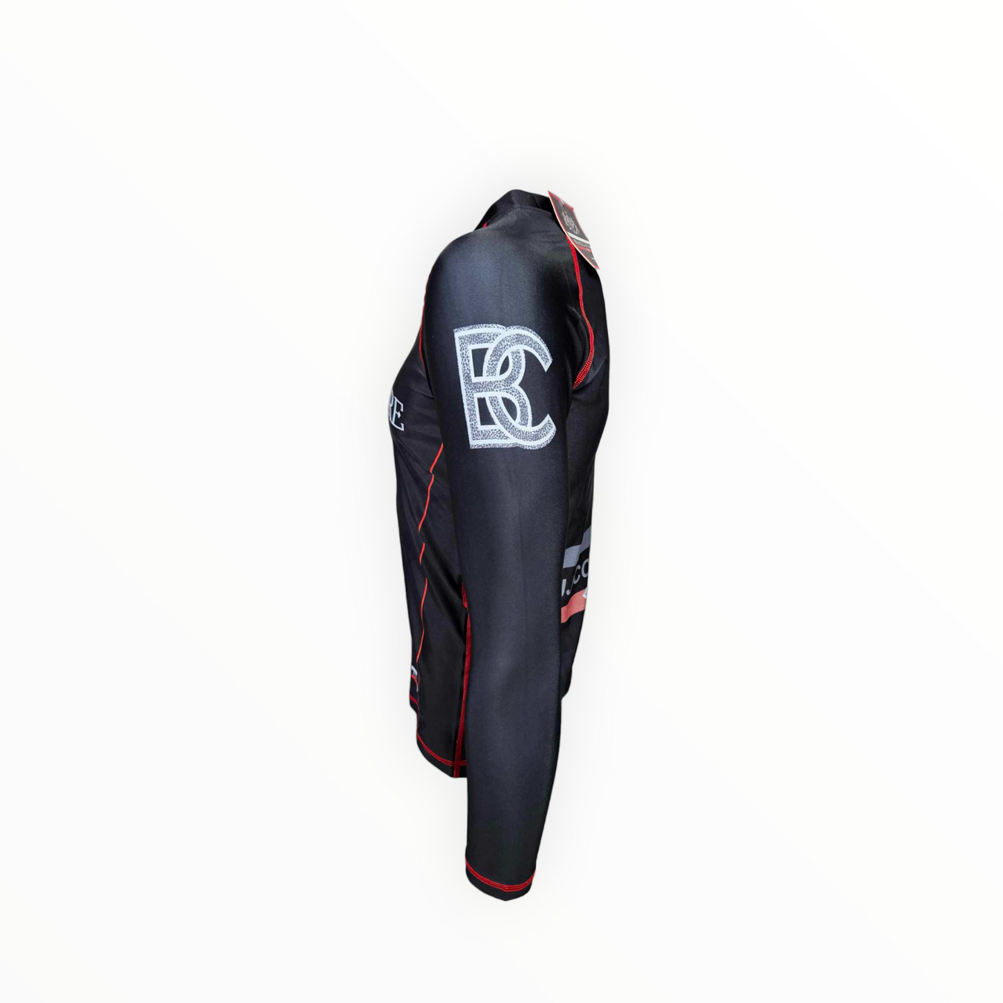 BJJ Couture Essentials Black Rashguard with Red Stitching