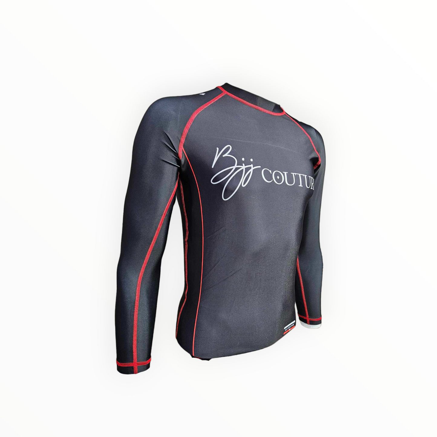 BJJ Couture Essentials Black Rashguard with Red Stitching