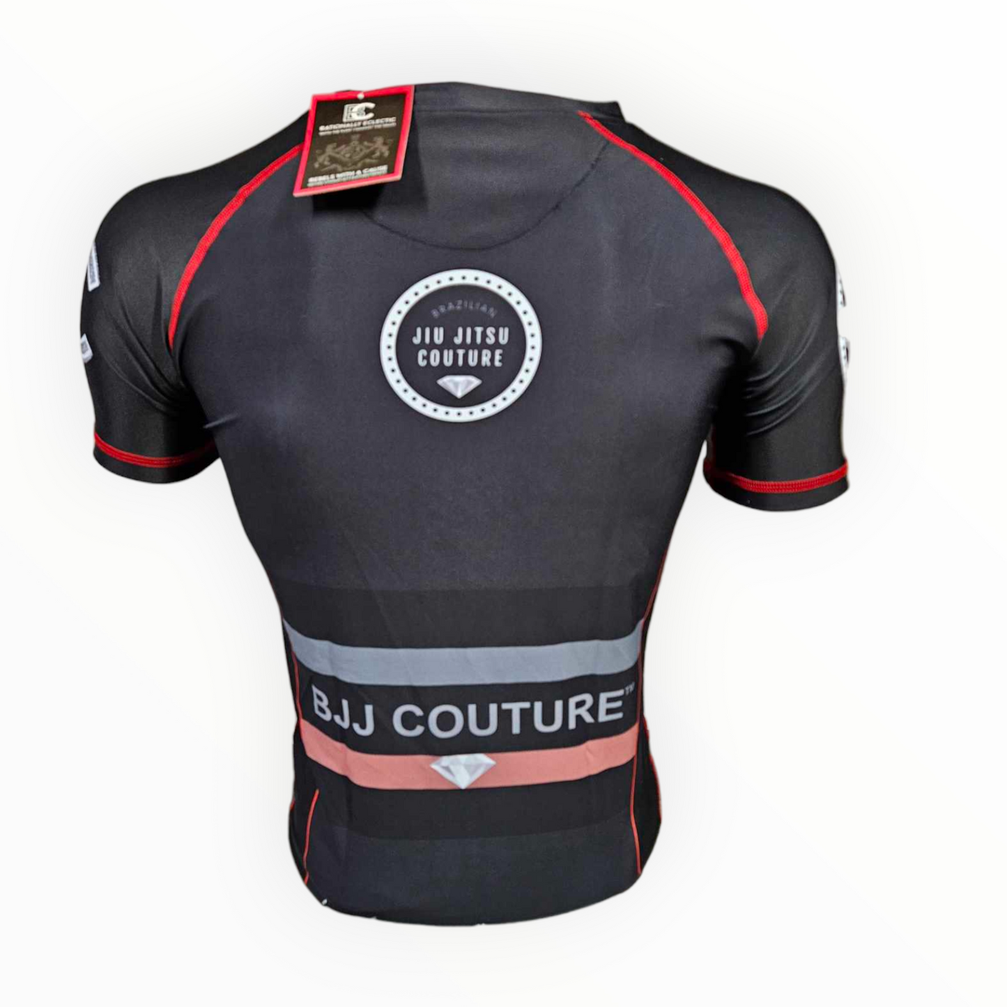 BJJ Couture Essentials Black Rashguard with Red Stitching