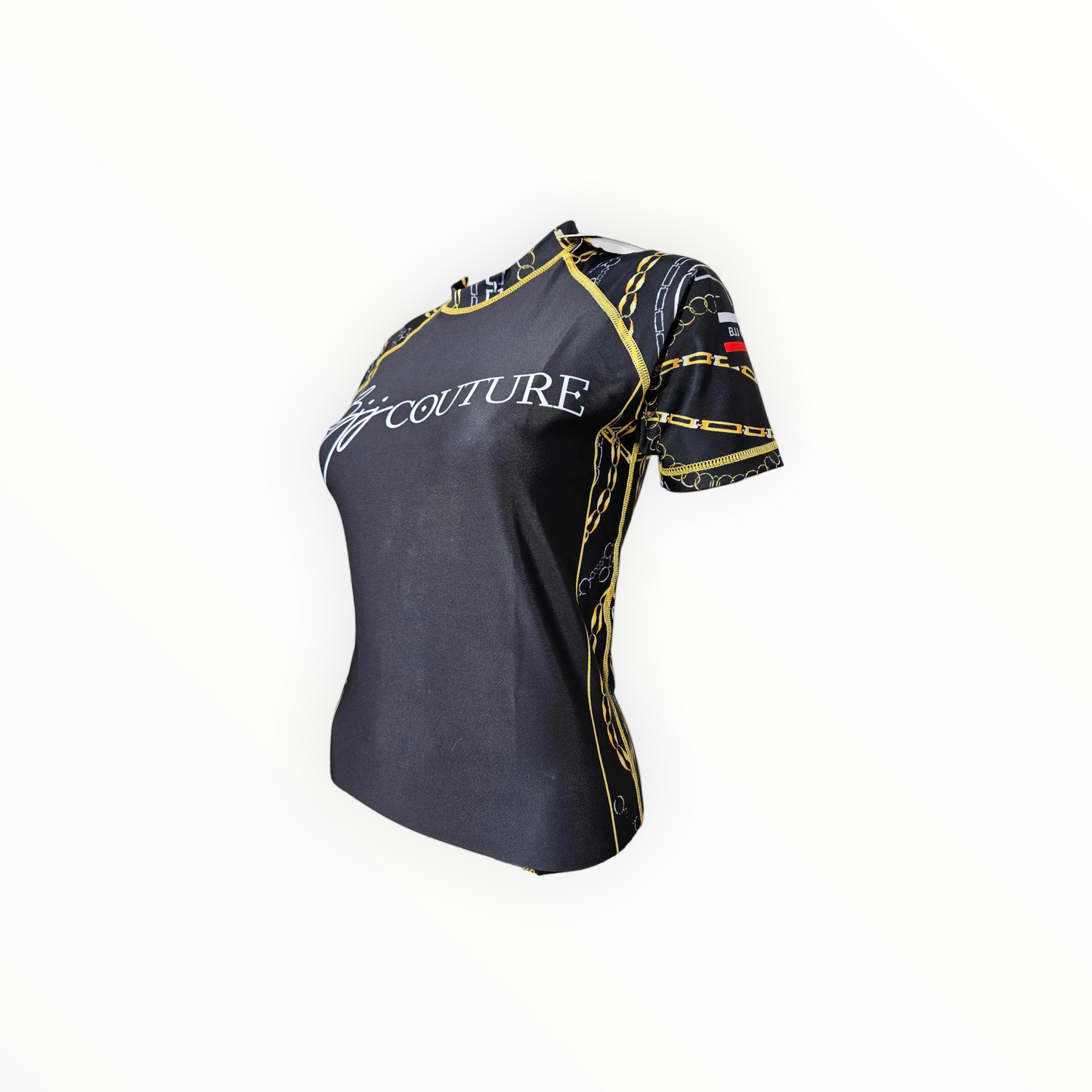 BJJ Couture Black and Gold Chains Rashguard