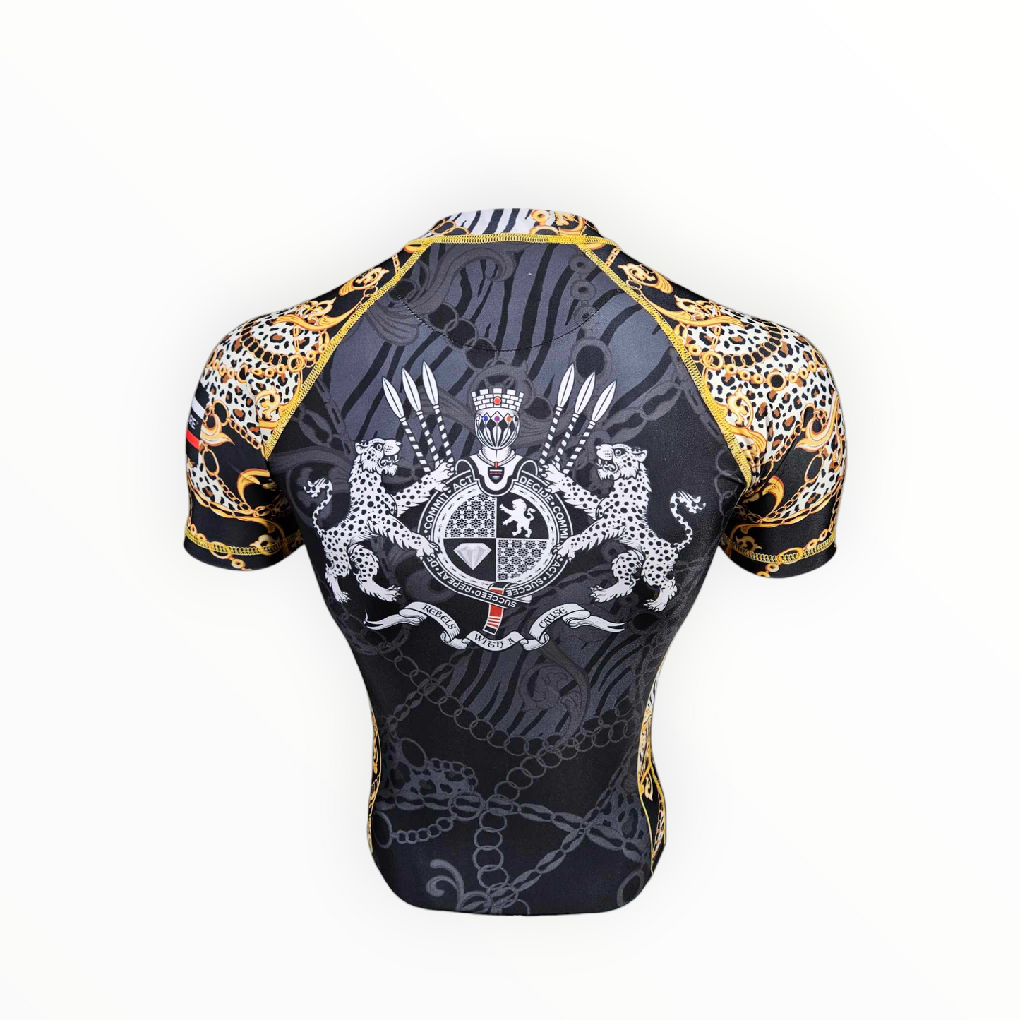 BJJ Couture Black and Gold Leopard Chains Rashguard