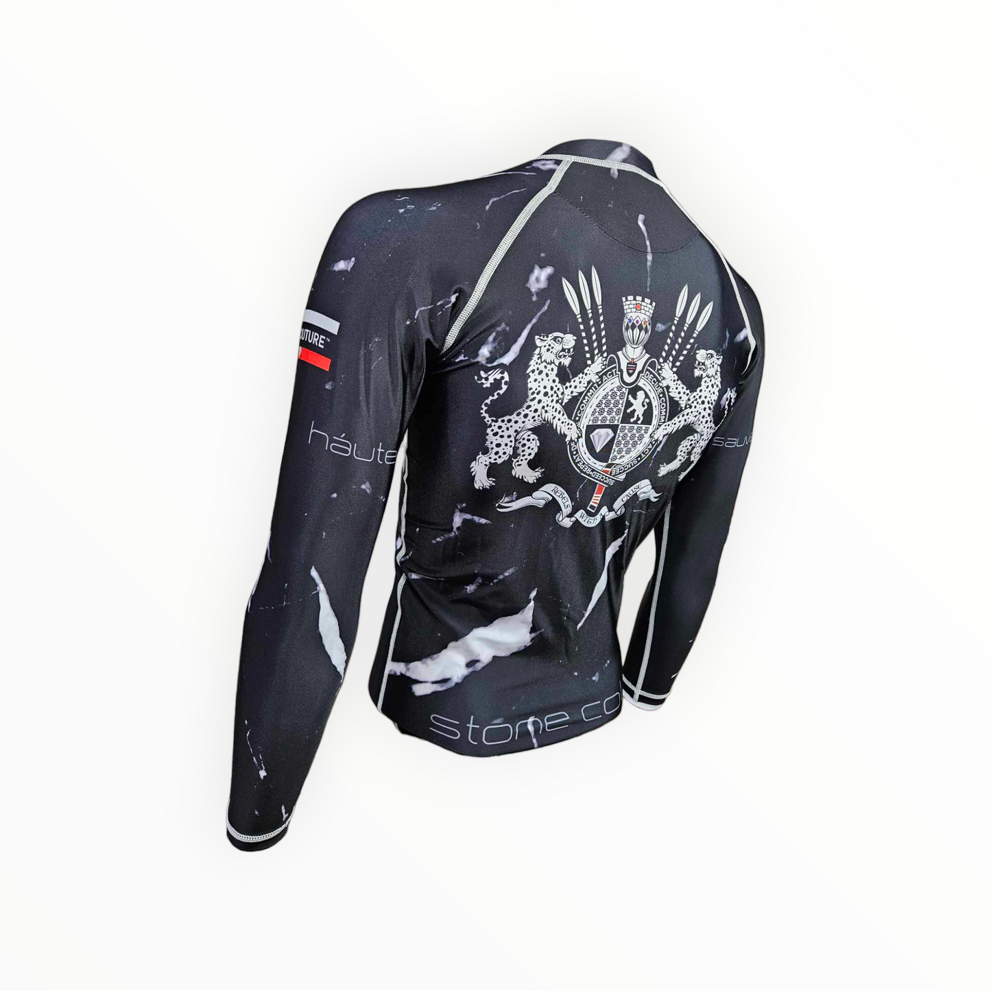 Black Carrara Marble Rashguard (Black or White Stitching)