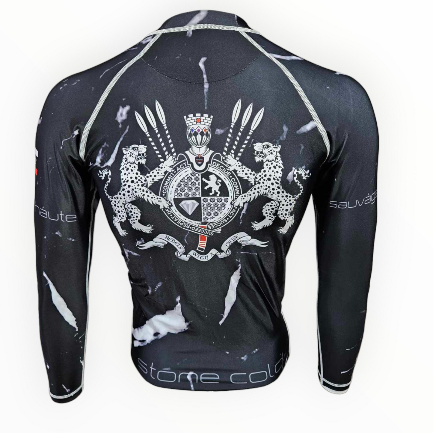 Black Carrara Marble Rashguard (Black or White Stitching)