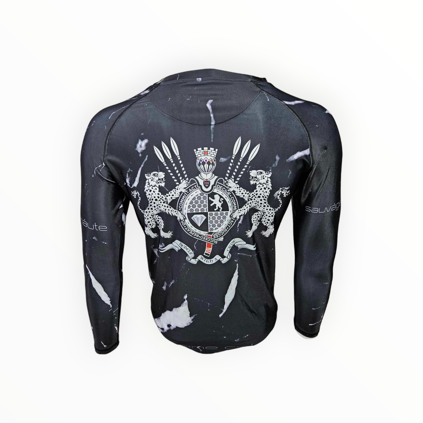 Black Carrara Marble Rashguard (Black or White Stitching)