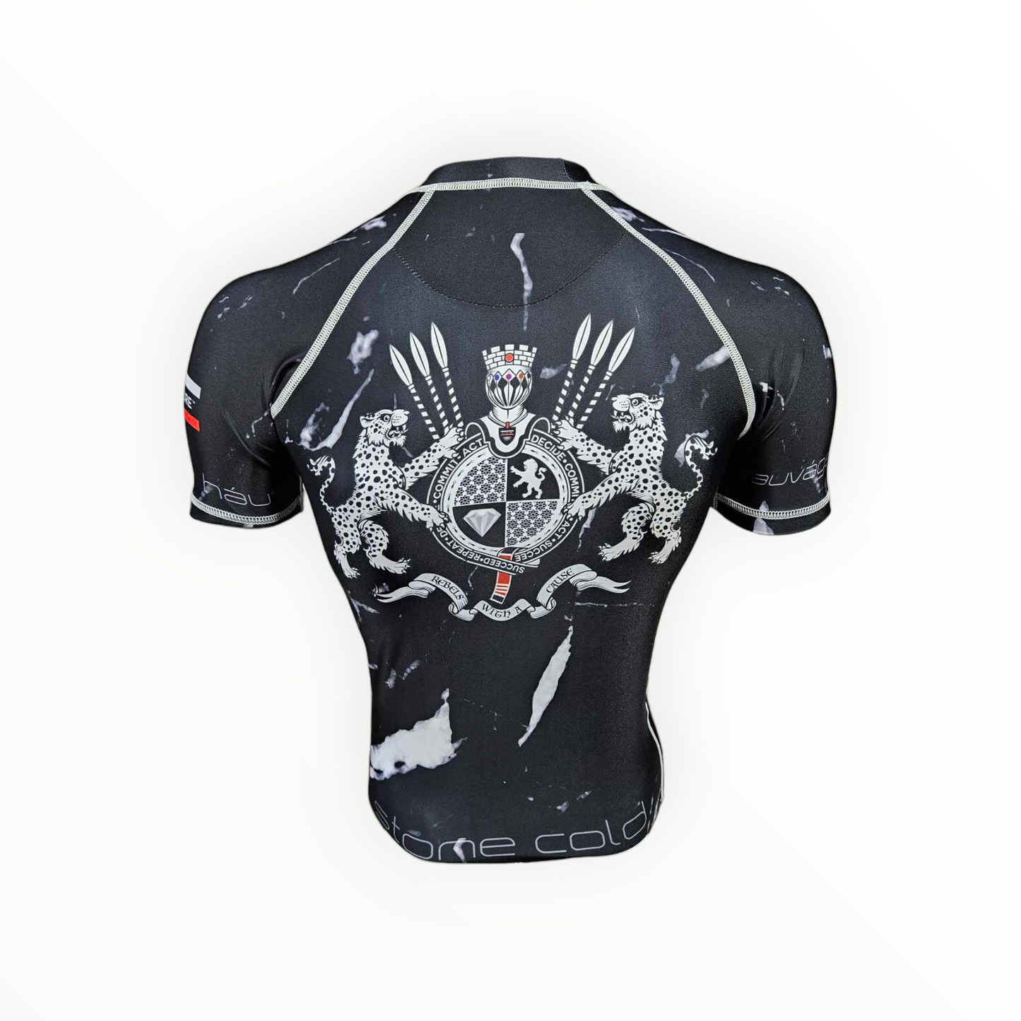 Black Carrara Marble Rashguard (Black or White Stitching)