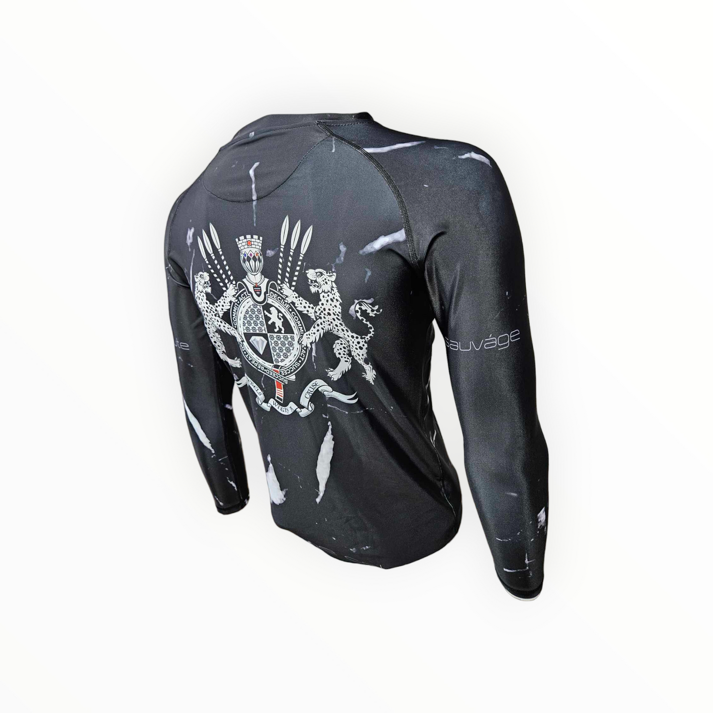 Black Carrara Marble Rashguard (Black or White Stitching)
