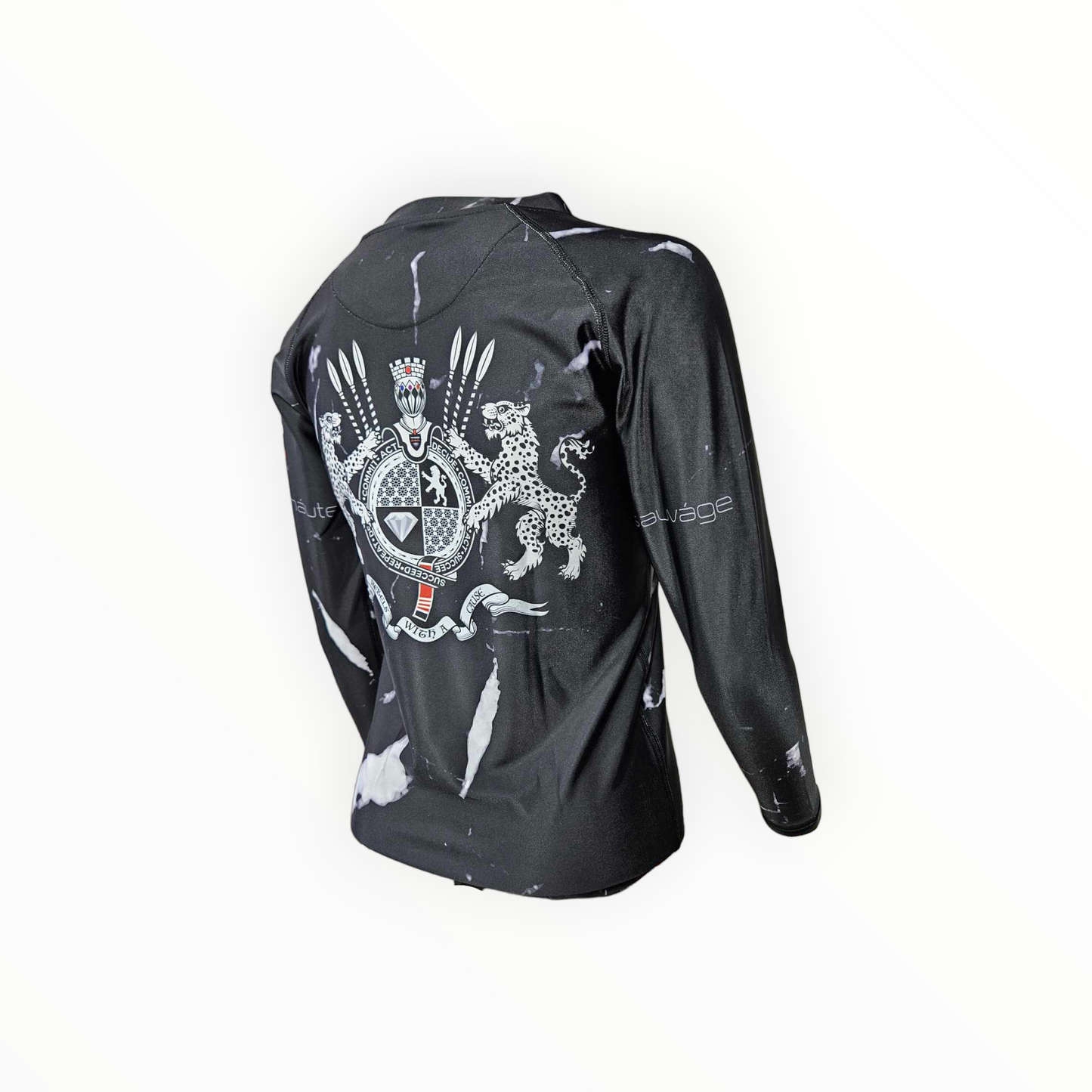 Black Carrara Marble Rashguard (Black or White Stitching)