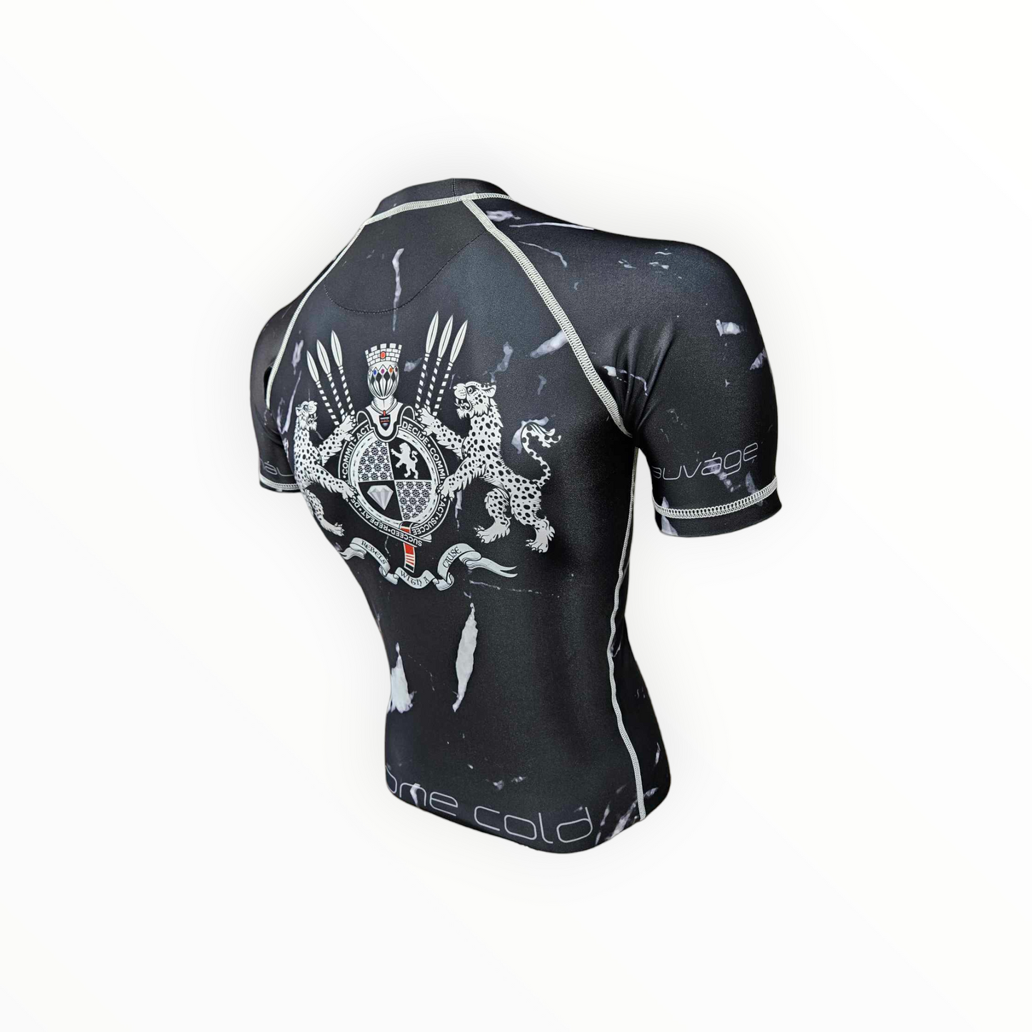 Black Carrara Marble Rashguard (Black or White Stitching)