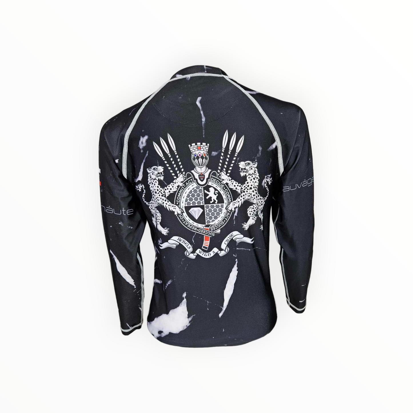 Black Carrara Marble Rashguard (Black or White Stitching)