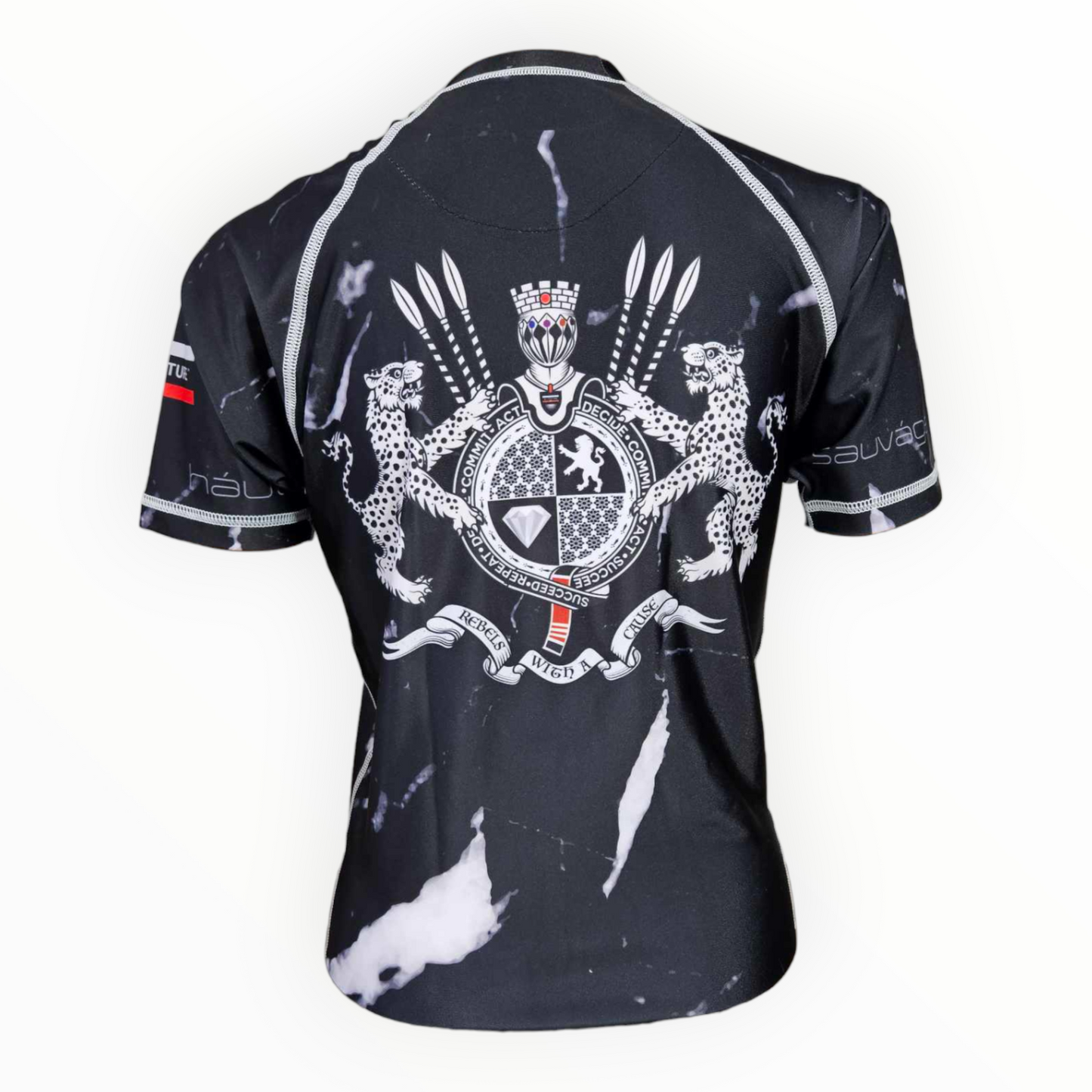 Black Carrara Marble Rashguard (Black or White Stitching)