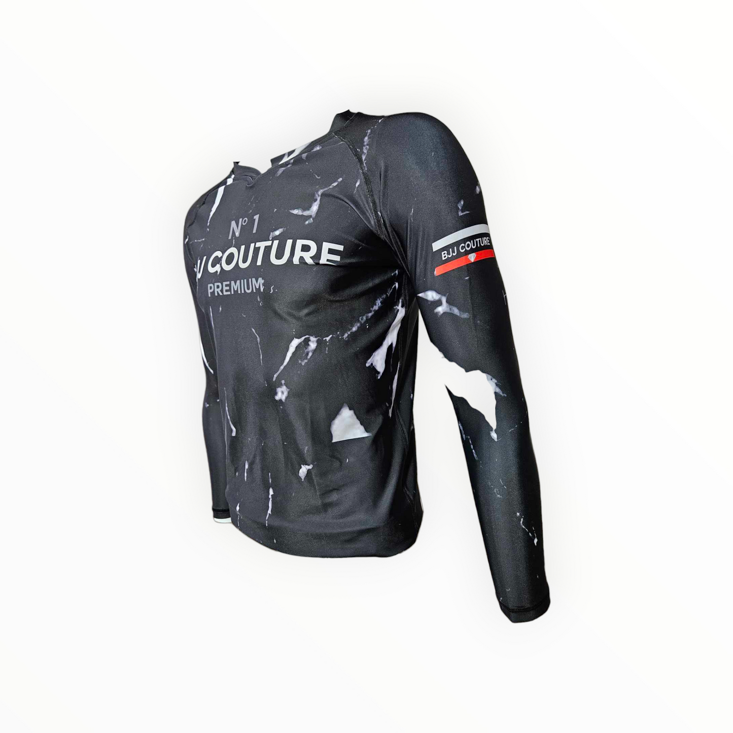 Black Carrara Marble Rashguard (Black or White Stitching)
