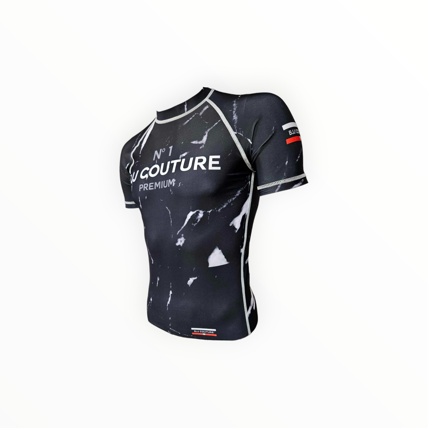 Black Carrara Marble Rashguard (Black or White Stitching)