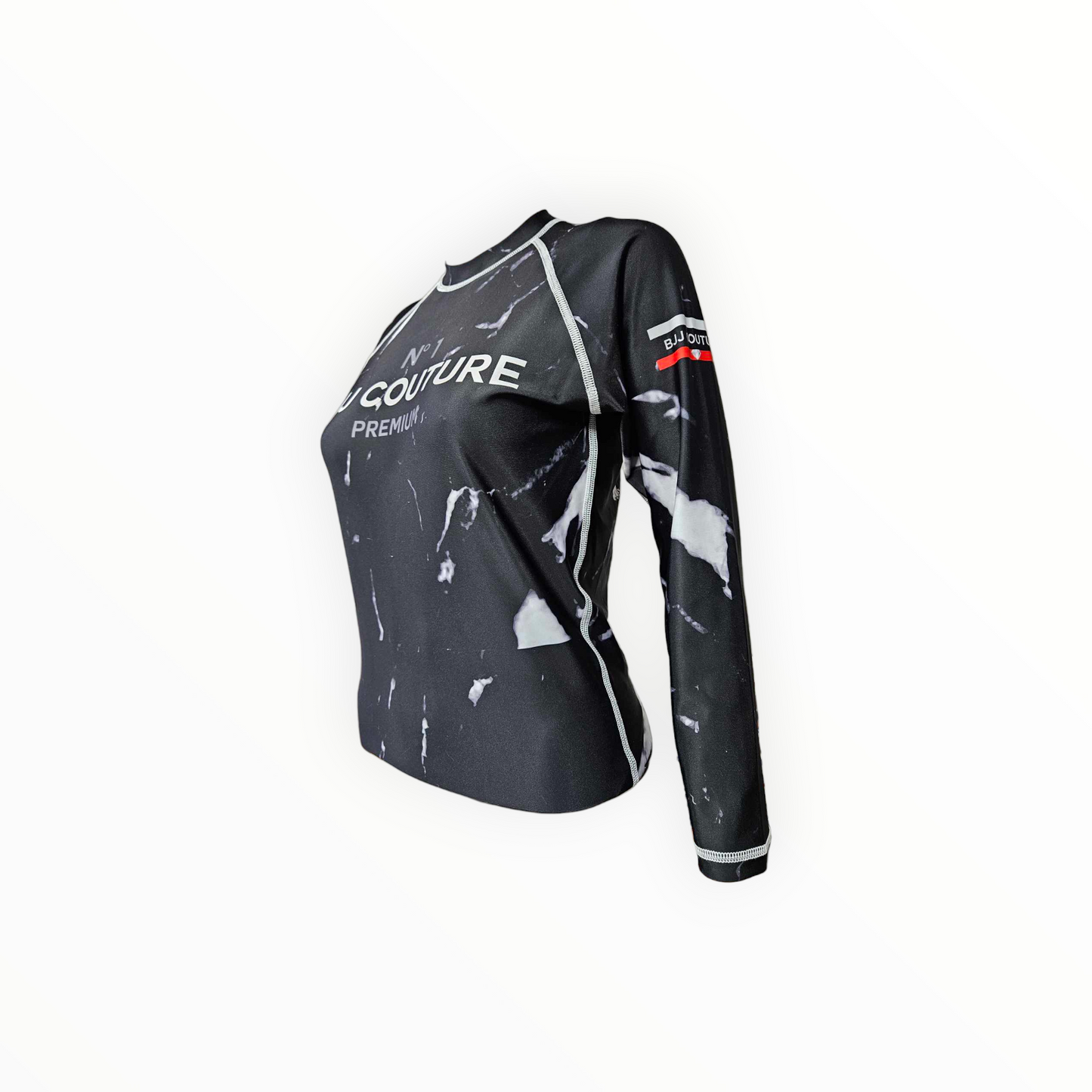 Black Carrara Marble Rashguard (Black or White Stitching)