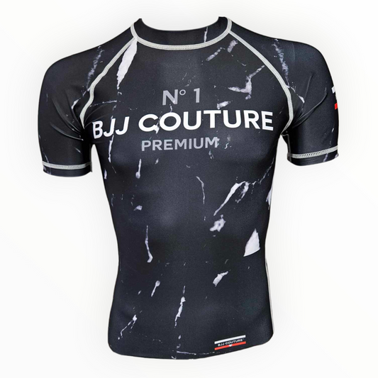 Black Carrara Marble Rashguard (Black or White Stitching)