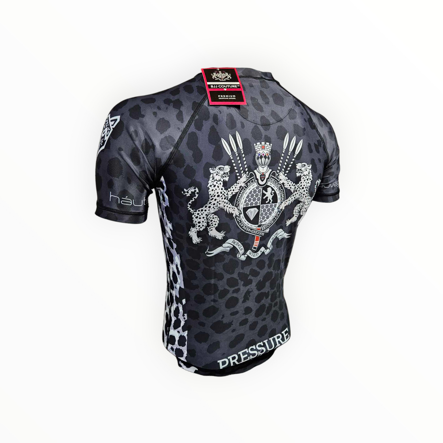 BJJ Couture Leopard Print Black & Grey Rashguard