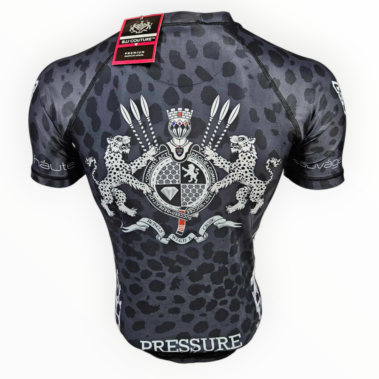BJJ Couture Leopard Print Black & Grey Rashguard
