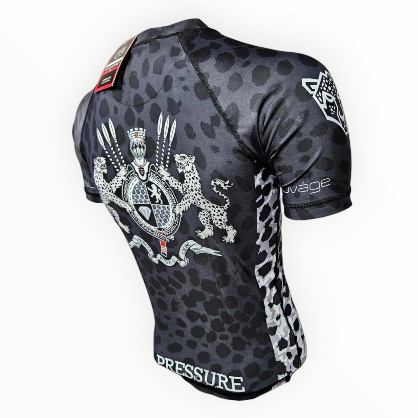 BJJ Couture Leopard Print Black & Grey Rashguard