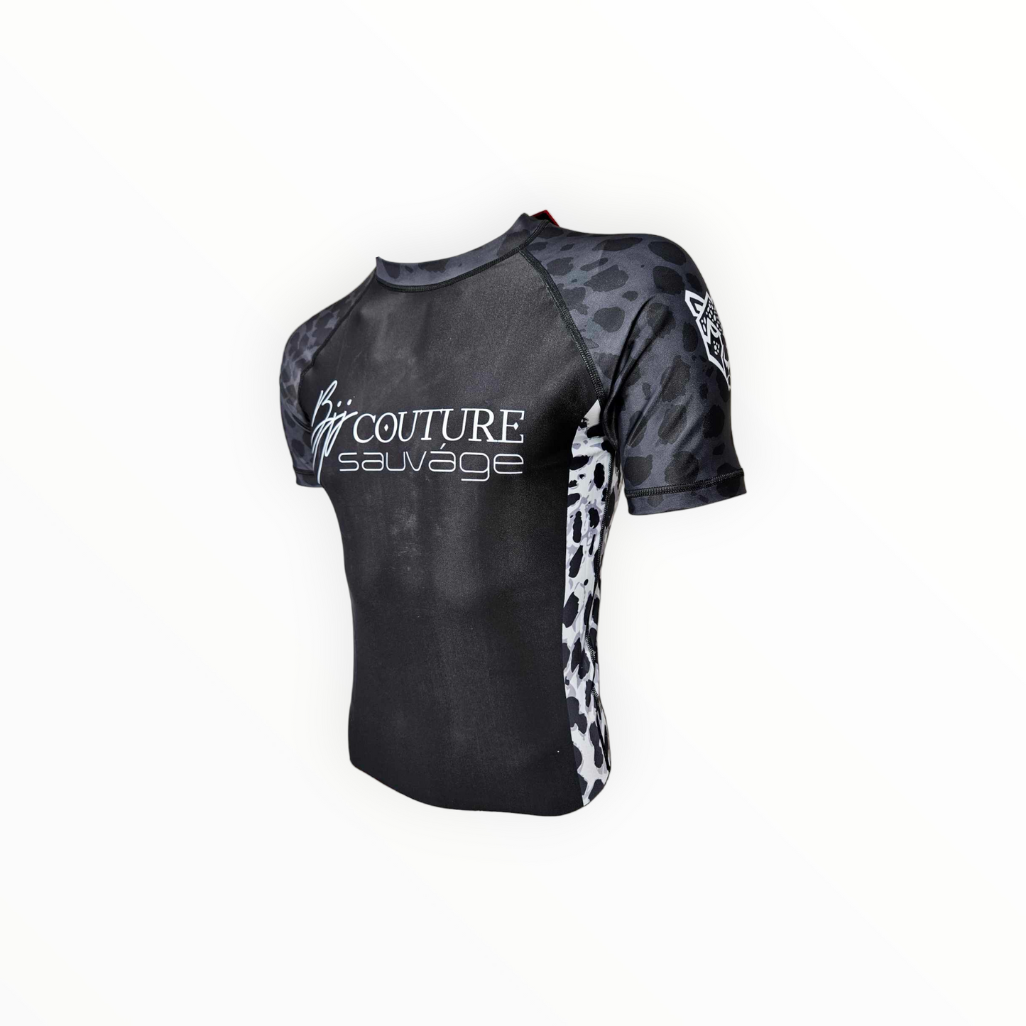 BJJ Couture Leopard Print Black & Grey Rashguard