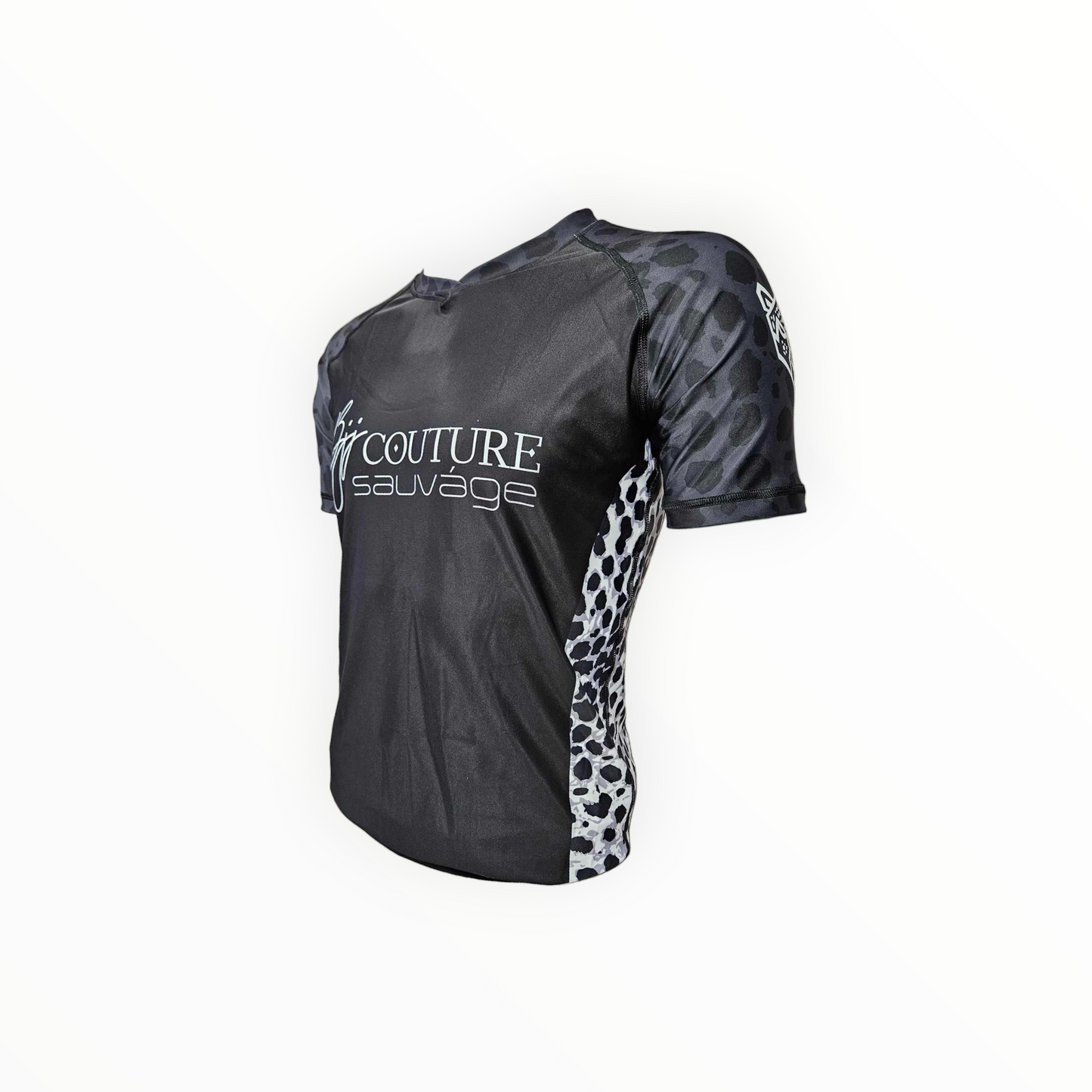 BJJ Couture Leopard Print Black & Grey Rashguard
