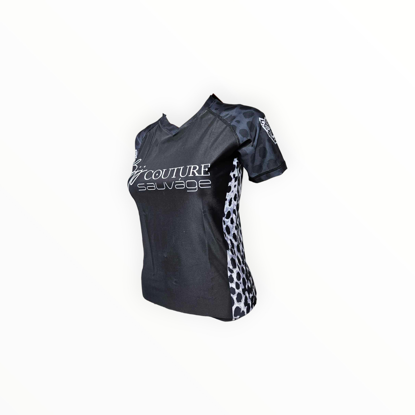 BJJ Couture Leopard Print Black & Grey Rashguard