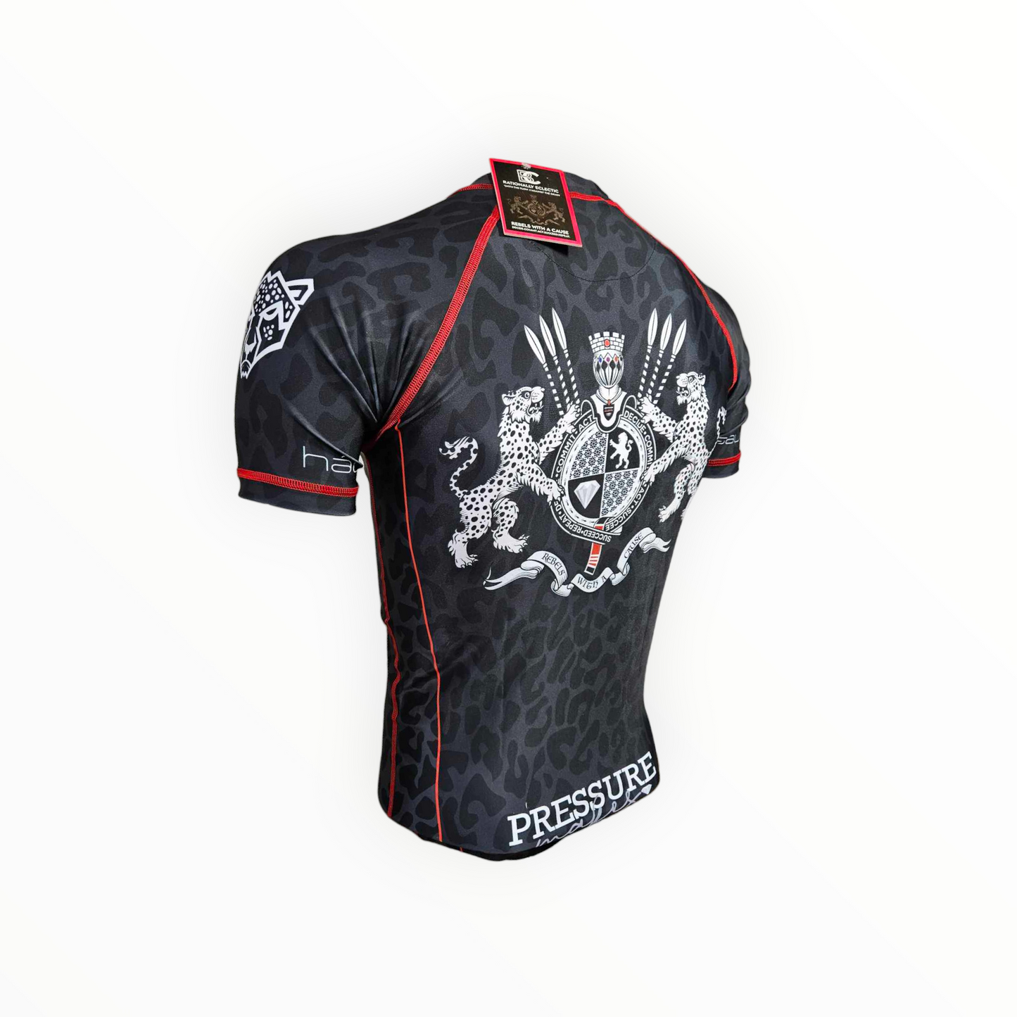 BJJ Couture Leopard Print Black & Red Rashguard