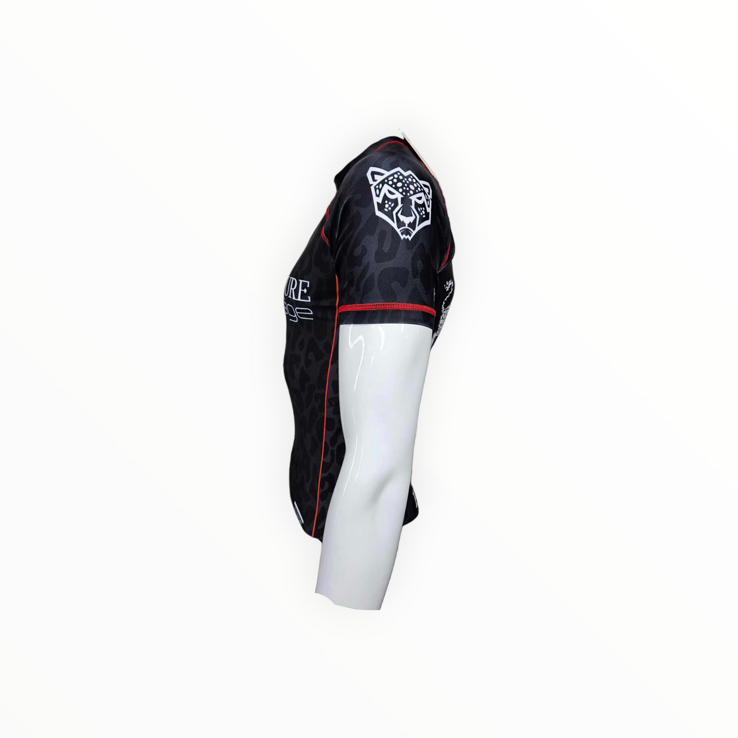 BJJ Couture Leopard Print Black & Red Rashguard