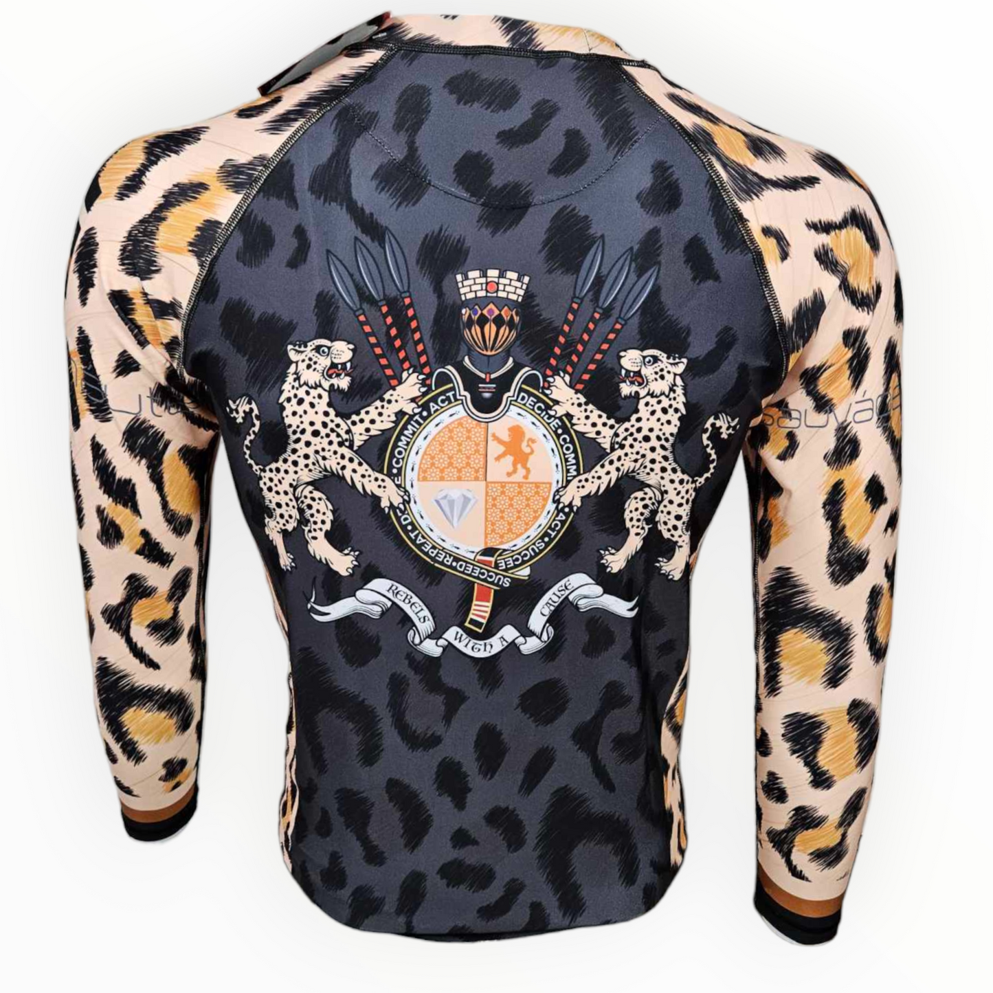 BJJ Couture Leopard Print Black & Brown Rashguard