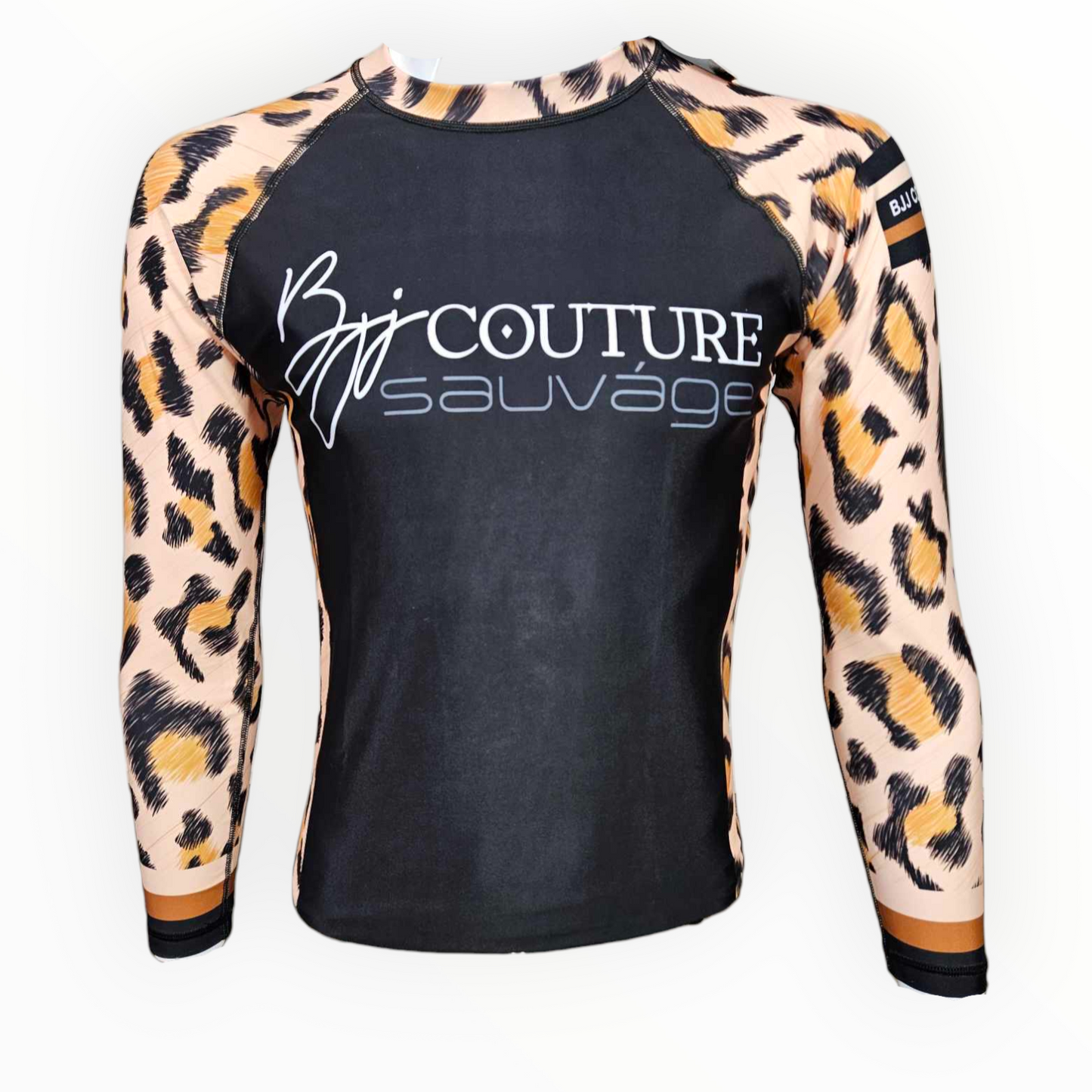 BJJ Couture Leopard Print Black & Brown Rashguard