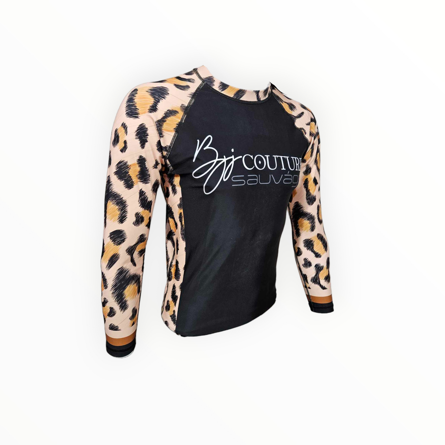 BJJ Couture Leopard Print Black & Brown Rashguard