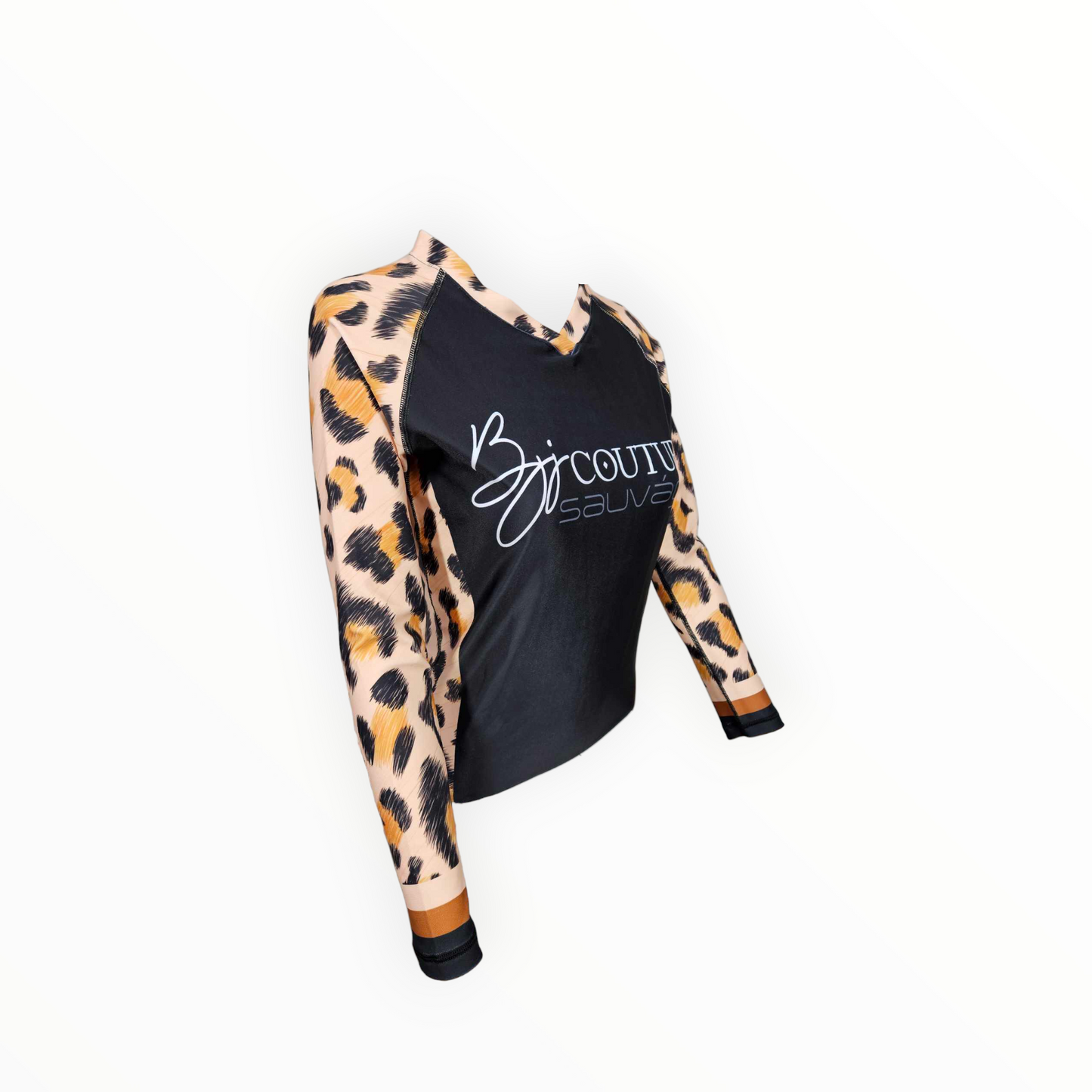 BJJ Couture Leopard Print Black & Brown Rashguard