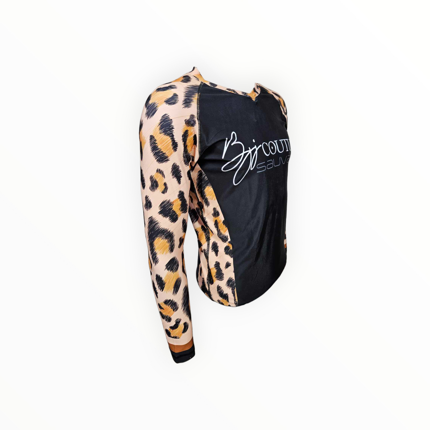 BJJ Couture Leopard Print Black & Brown Rashguard