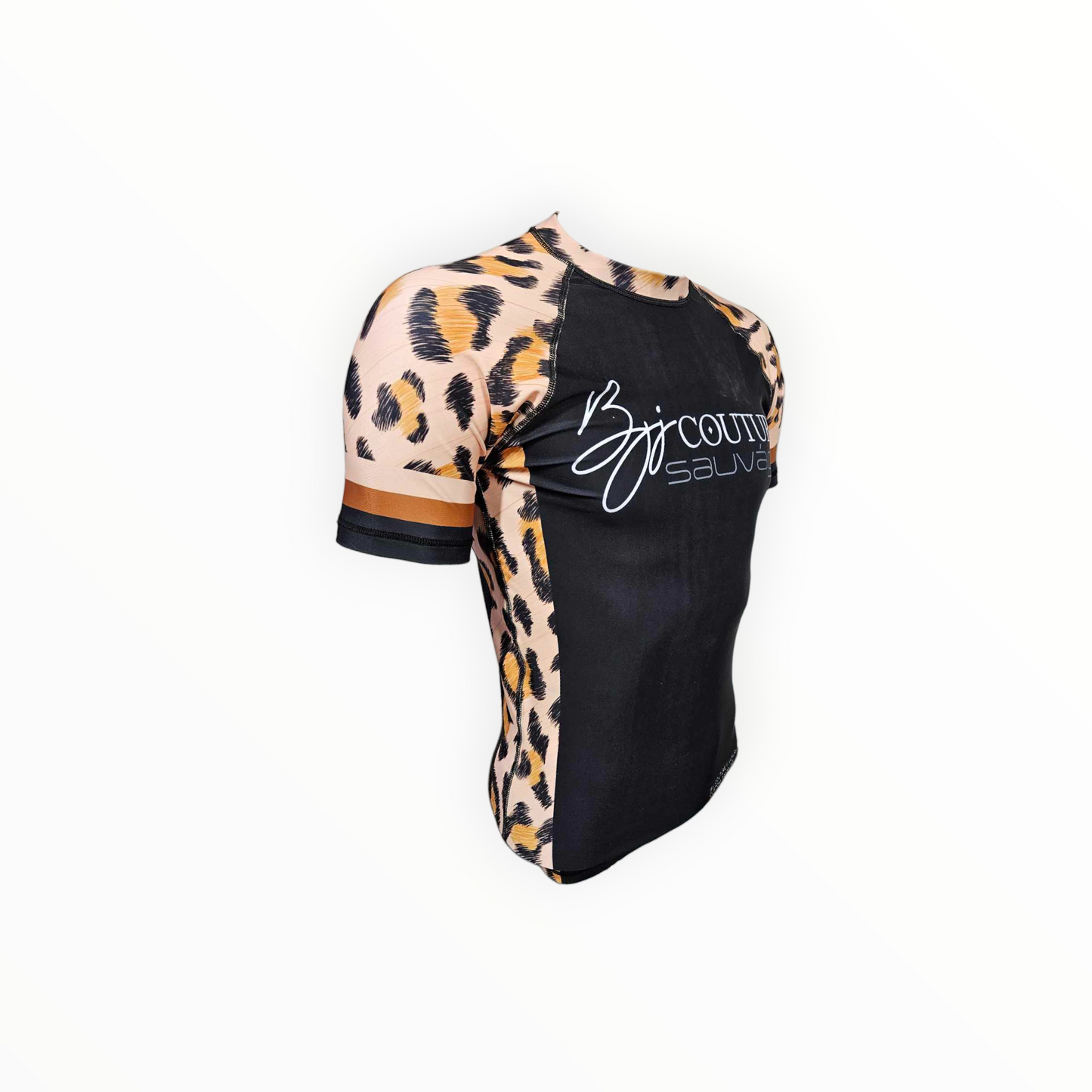 BJJ Couture Leopard Print Black & Brown Rashguard