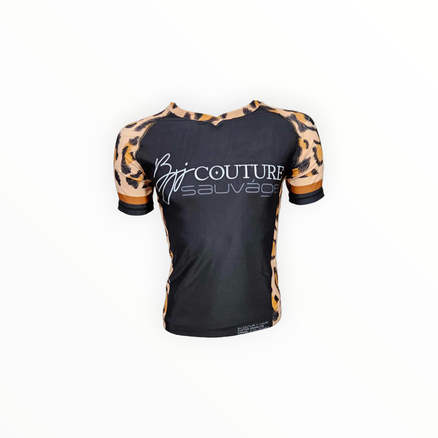 BJJ Couture Leopard Print Black & Brown Rashguard