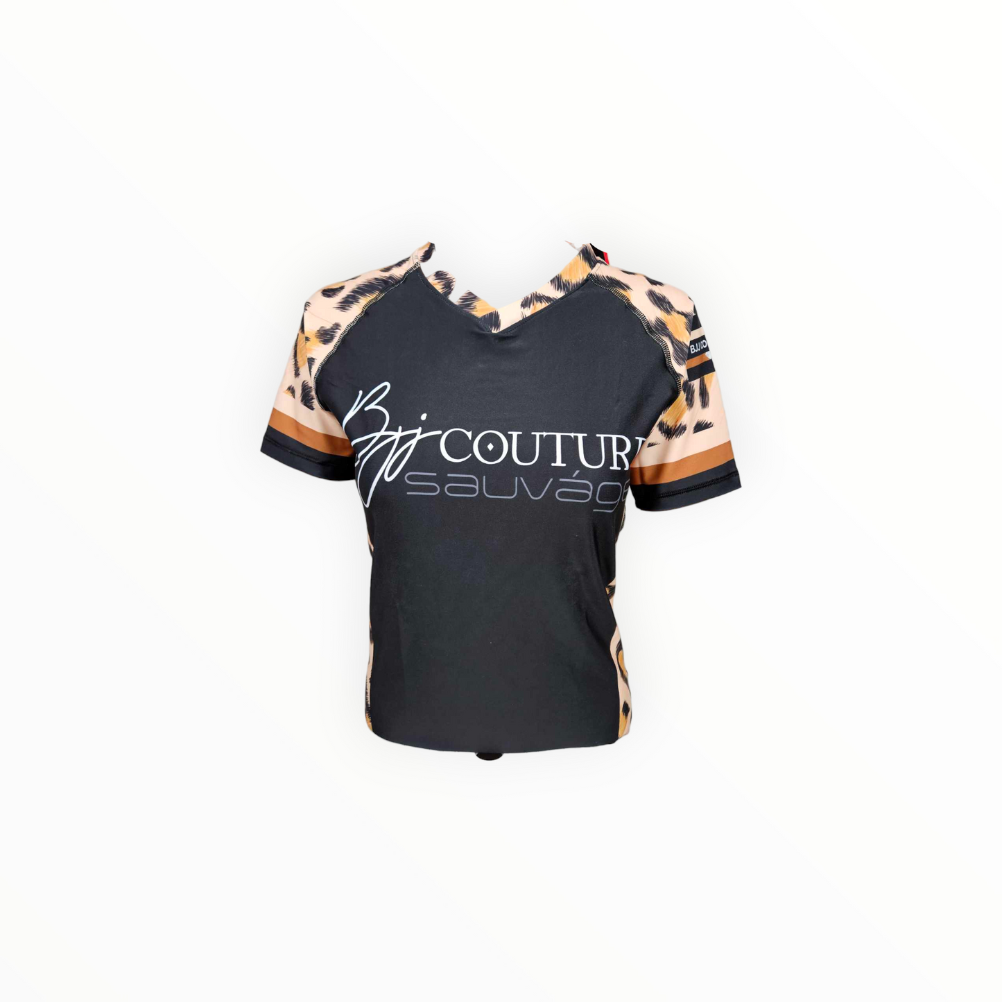 BJJ Couture Leopard Print Black & Brown Rashguard