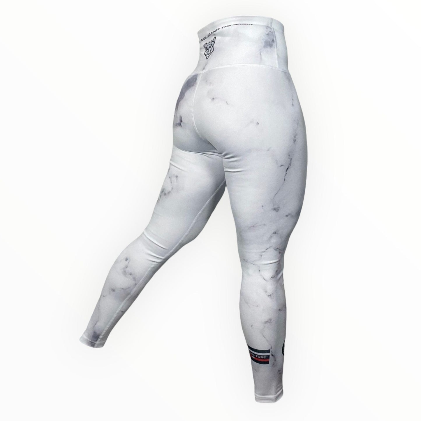 BJJ Couture Women's Compression Grappling Spats - White Carrara Marble