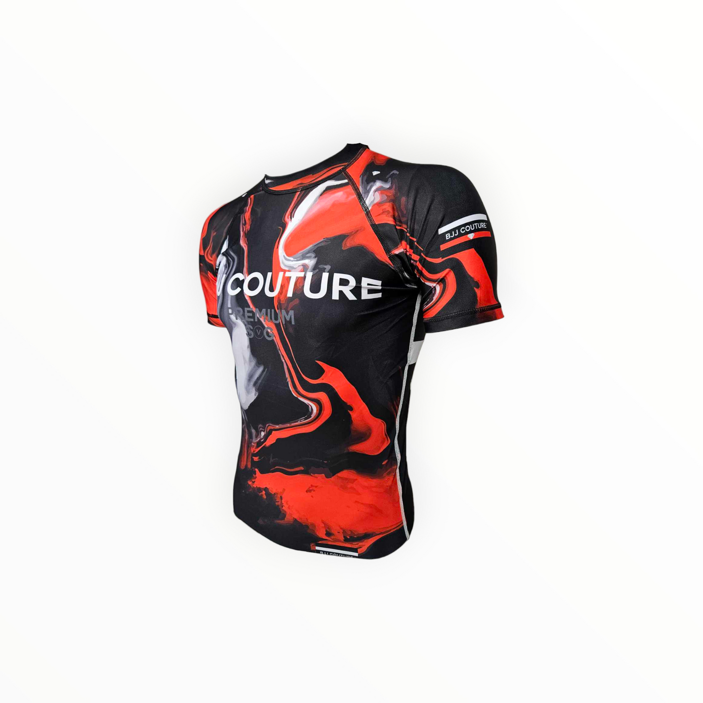Seamless Red and Black Lava Marble Rashguard