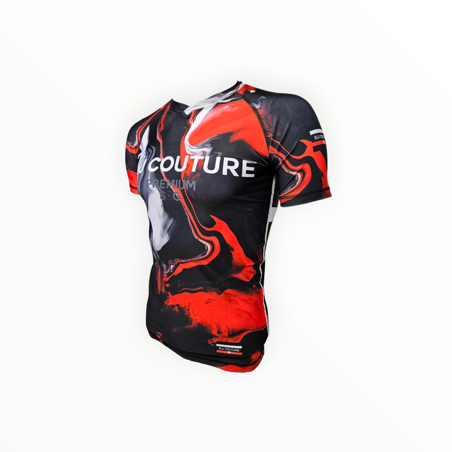 Seamless Red and Black Lava Marble Rashguard