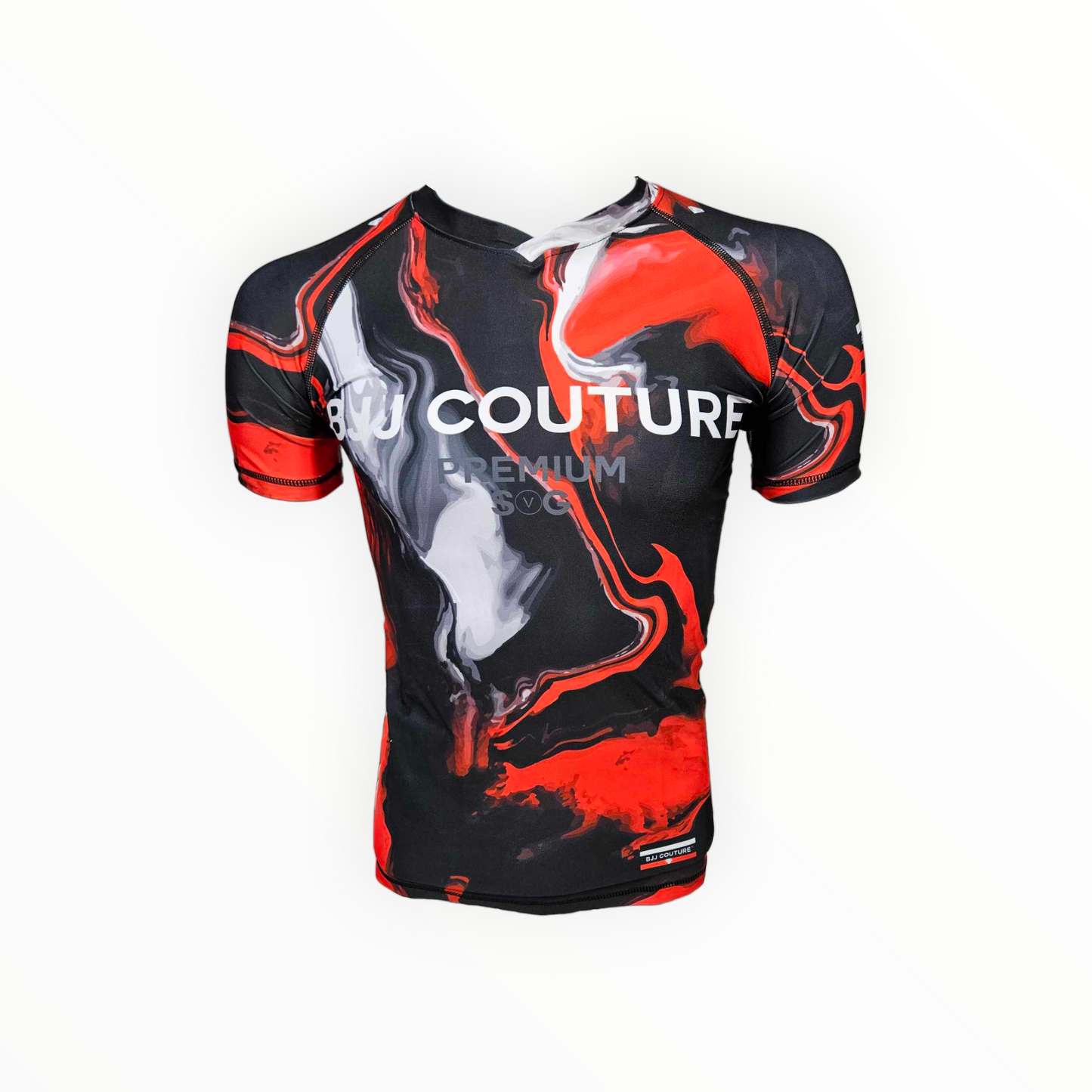 Seamless Red and Black Lava Marble Rashguard