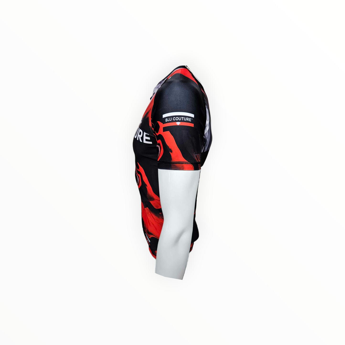 Seamless Red and Black Lava Marble Rashguard