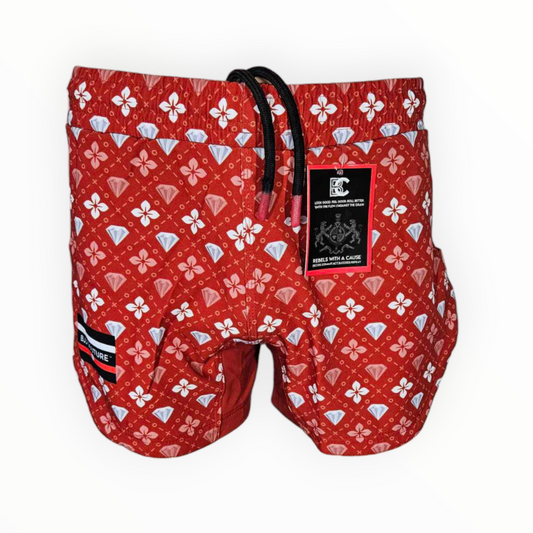 BJJ Couture Red Seamless Diamond Grappling Shorts