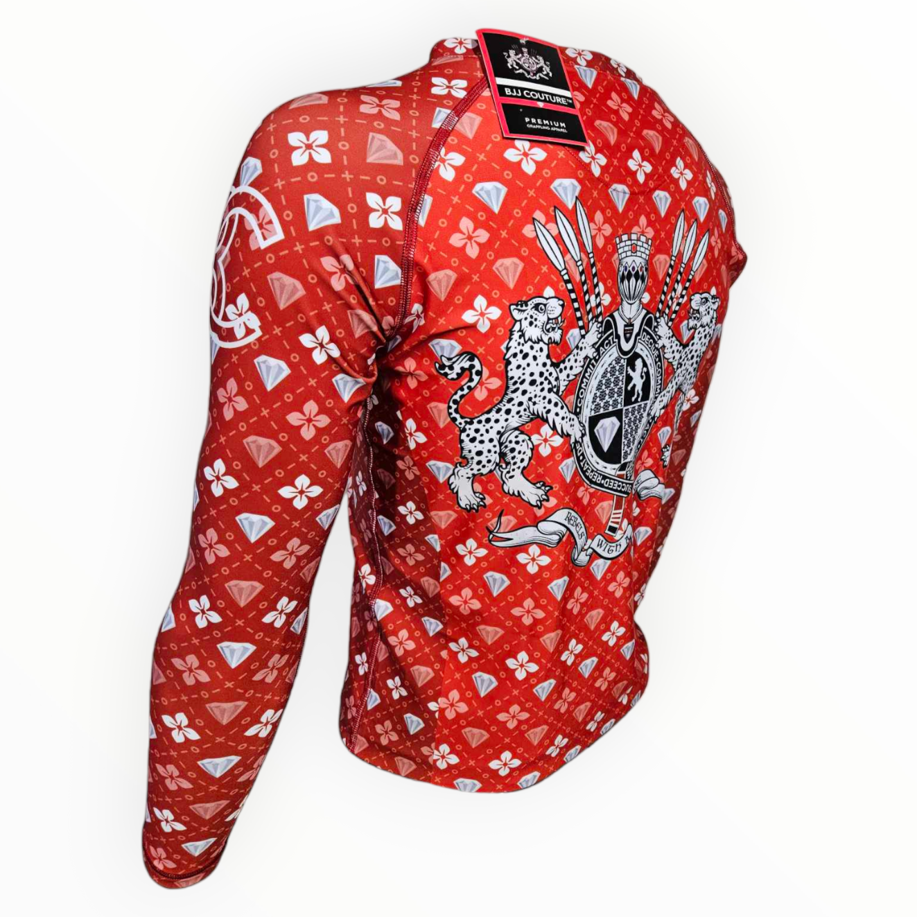 BJJ Couture Red Seamless Diamond Rashguard