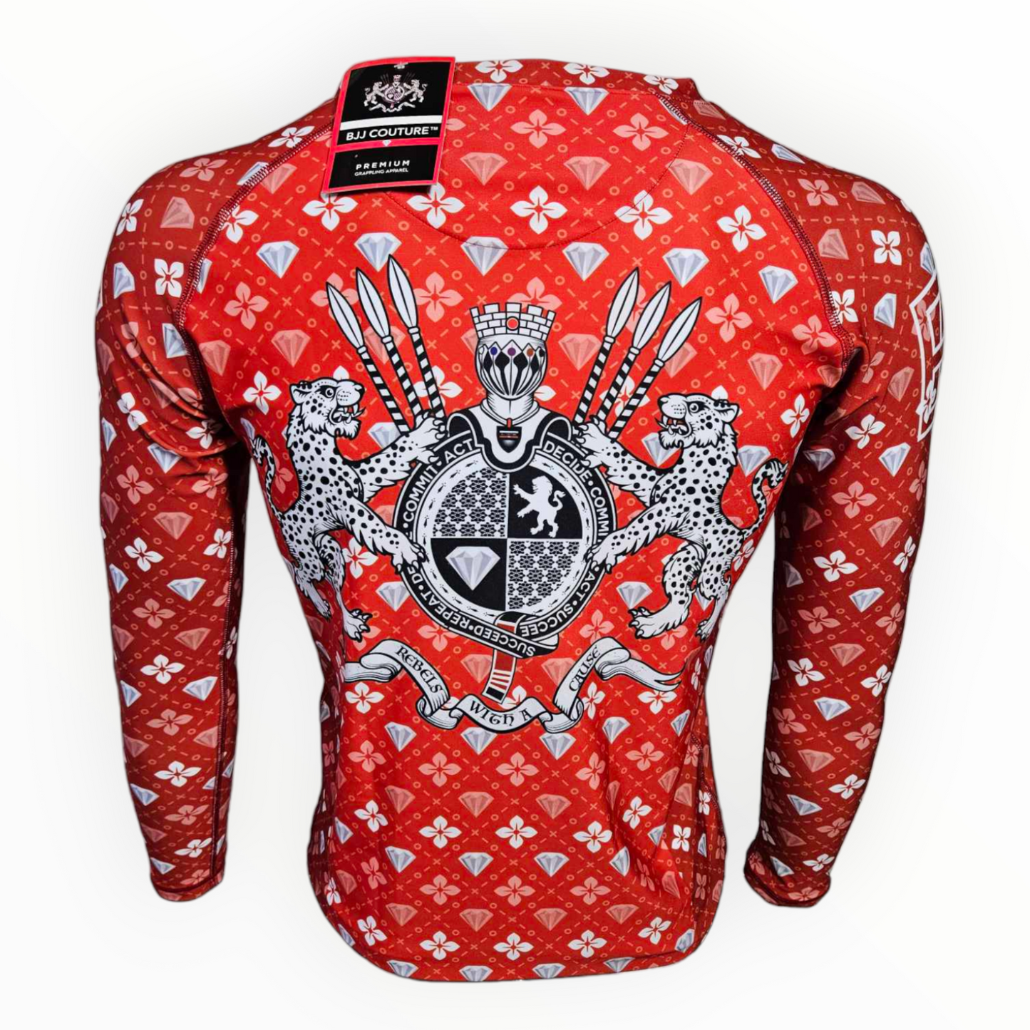 BJJ Couture Red Seamless Diamond Rashguard