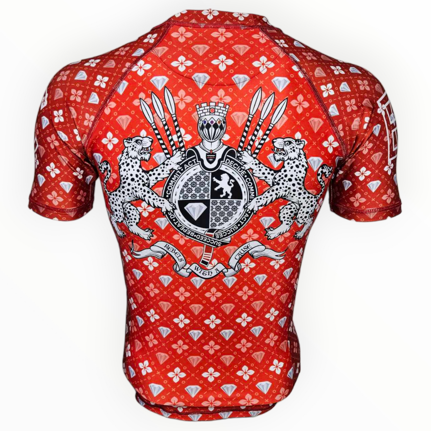 BJJ Couture Red Seamless Diamond Rashguard